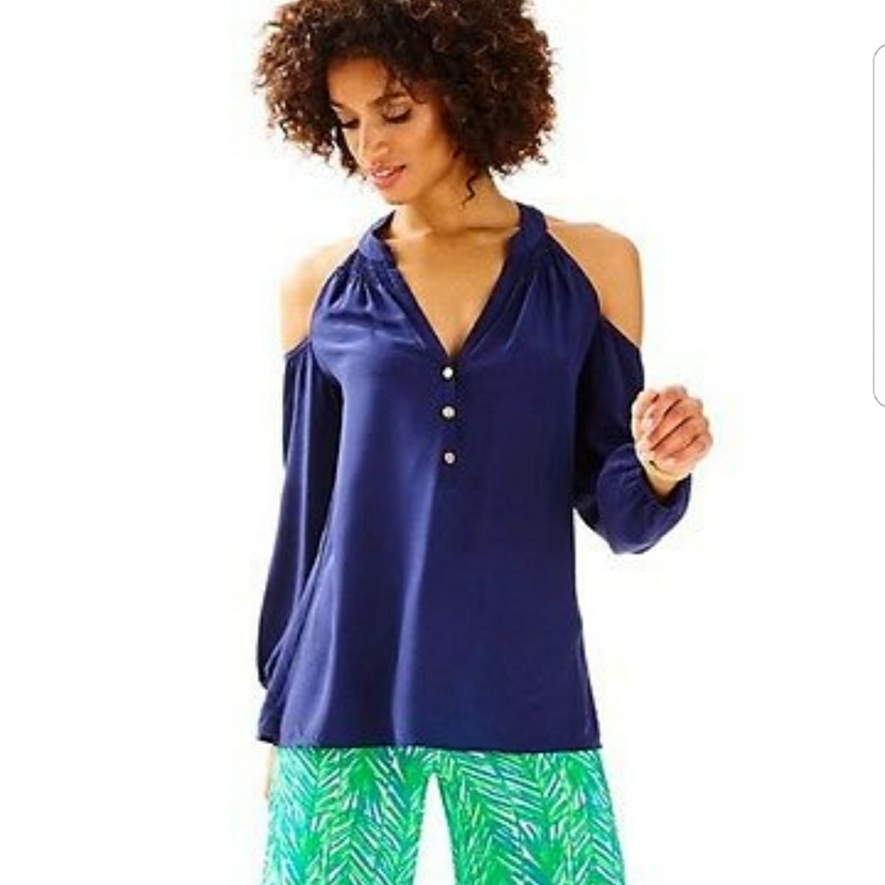 NWT Lilly Pulitzer Sunny Shoulder silk top